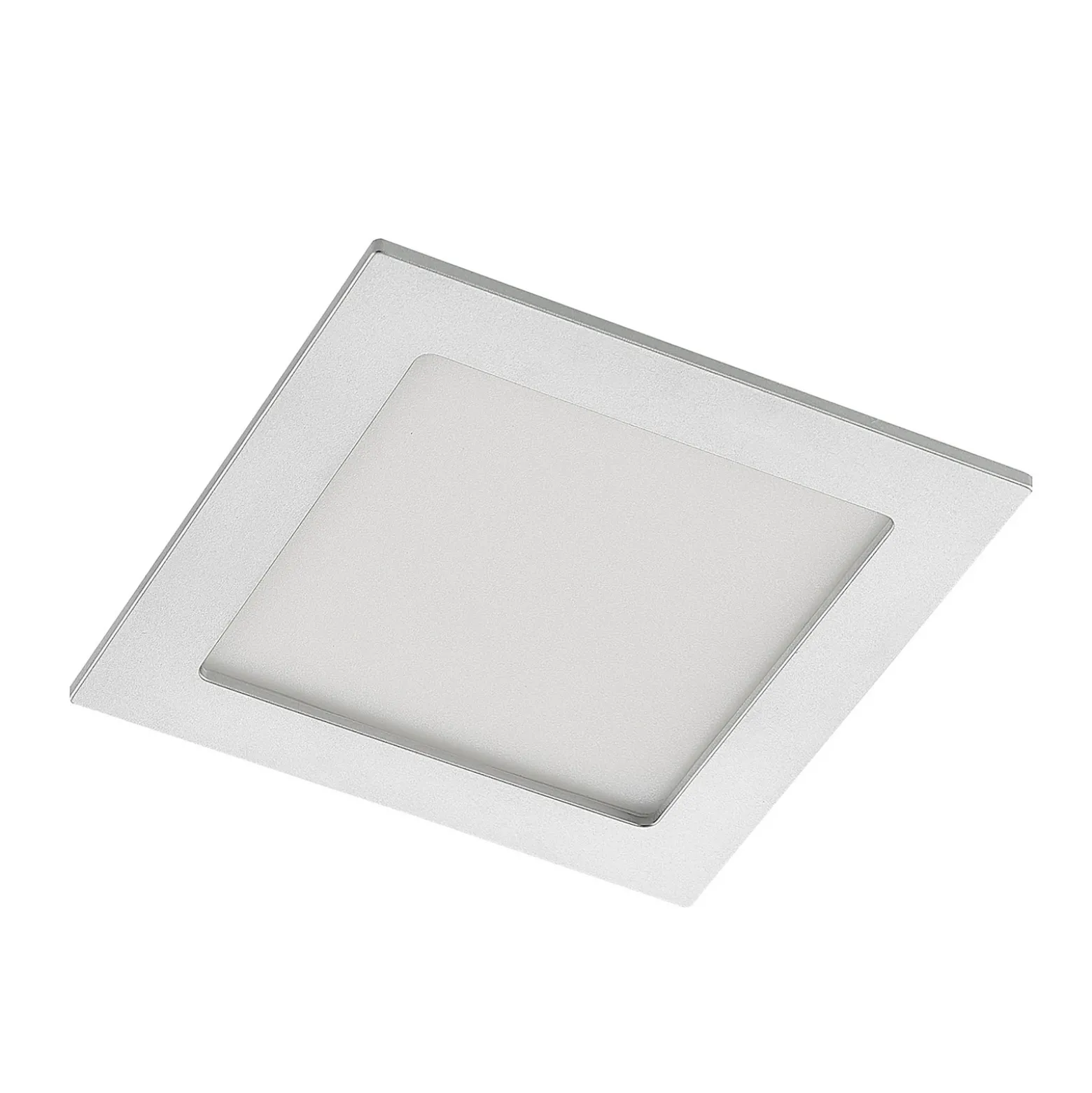 Lámpara empotrable Prios LED Helina, plata, 16,5 cm, atenuable