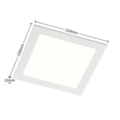 Lámpara empotrable Prios LED Helina, blanca, 22 cm, 24 W, atenuable