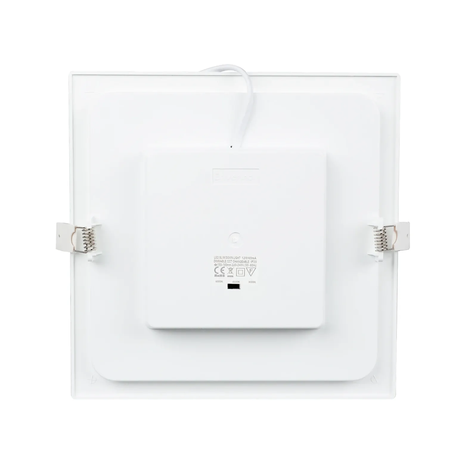 Lámpara empotrable Prios LED Helina, blanca, 22 cm, 24 W, atenuable