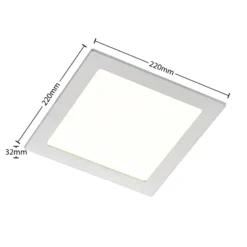 Lámpara empotrable Prios LED Helina, plata, 22 cm, 18 W, atenuable