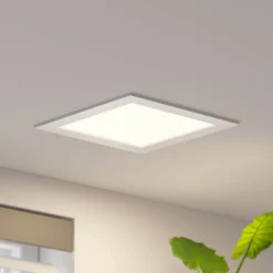 Lámpara empotrable Prios LED Helina, plata, 22 cm, 18 W, atenuable