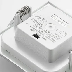 Lámpara empotrable Prios LED Helina, plata, 11,5 cm, atenuable