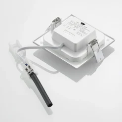 Lámpara empotrable Prios LED Helina, plata, 11,5 cm, atenuable