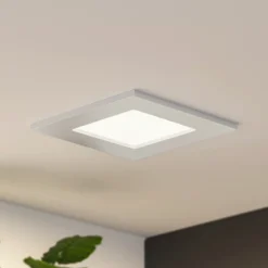 Lámpara empotrable Prios LED Helina, plata, 11,5 cm, atenuable