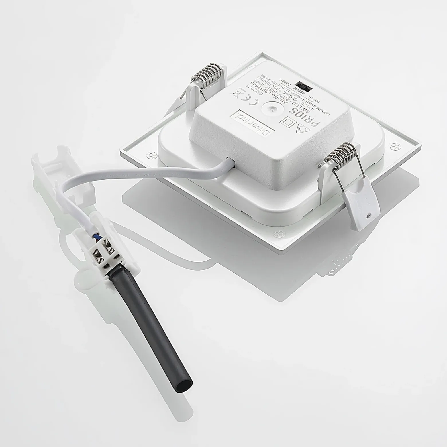 Lámpara empotrable Prios LED Helina, plata, 11,5 cm, atenuable