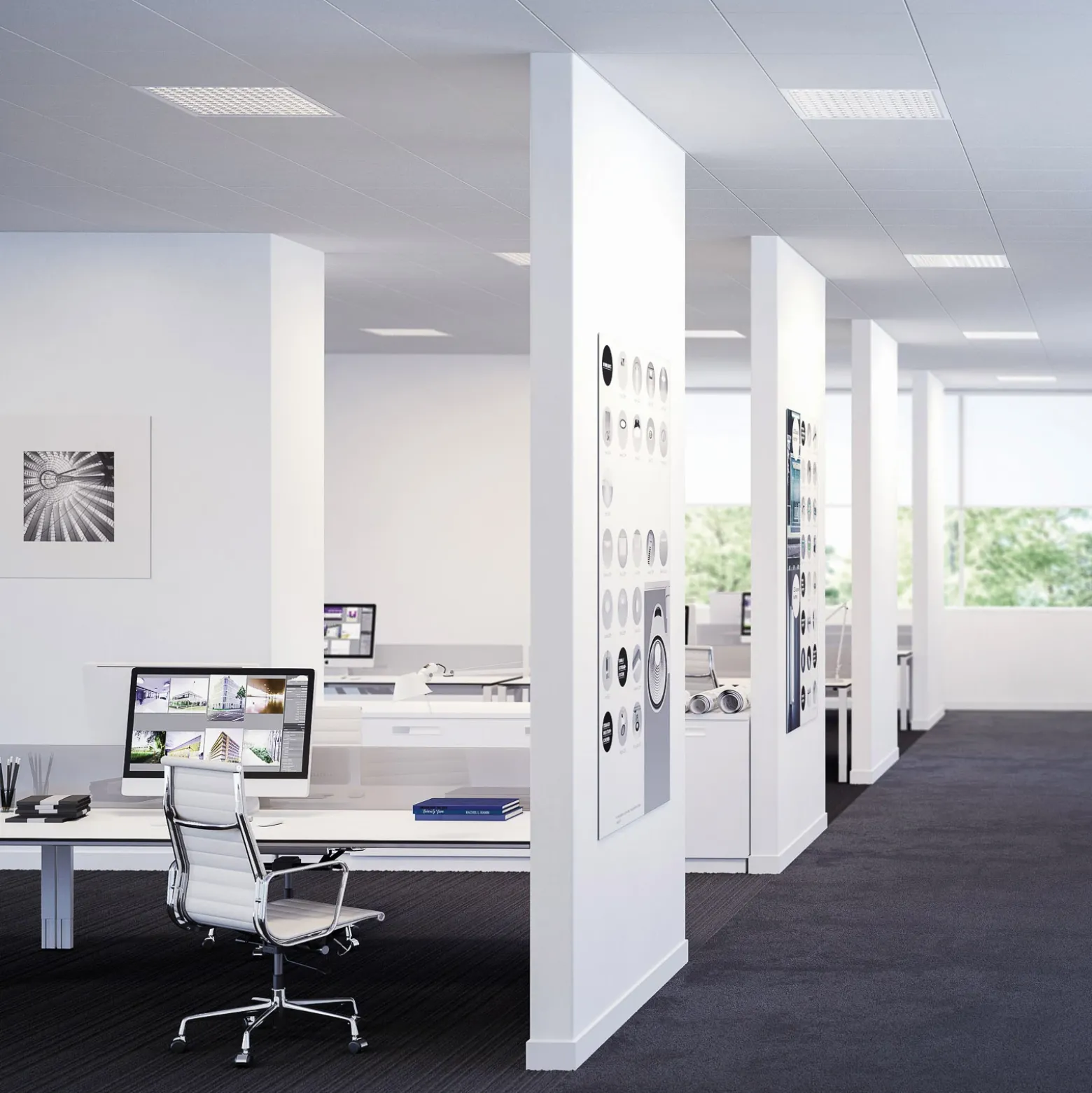 Lámpara empotrable Regent Office atenuable 62,1cm 43W 4.000K
