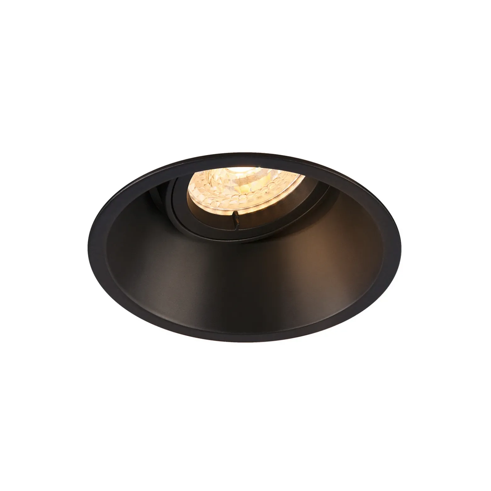 Lámpara empotrable SLV Horn, QPAR51, negra, aluminio, Ø 10,5 cm