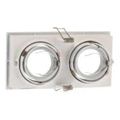Lámpara empotrada Hyde, 2 luces giratorio, blanco