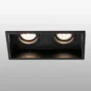 Lámpara empotrada Hyde, 2 luces giratorio en negro
