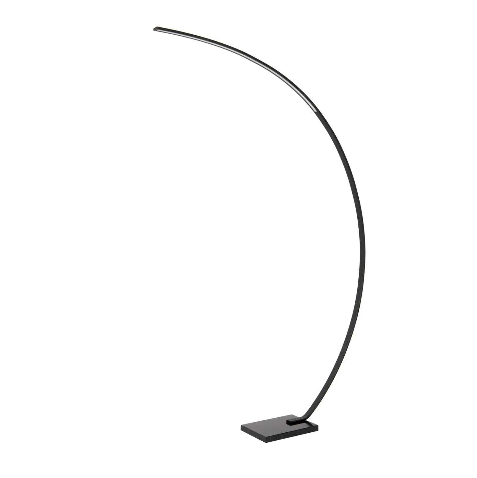 Lámpara LED arqueada Curve, negra, mármol, 192 cm, atenuable