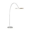 lámpara LED arqueada Ringlux, color acero, metal, CCT, atenuable