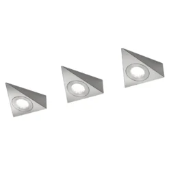 Lámpara LED bajo armario Ecco, set 3, níquel mate