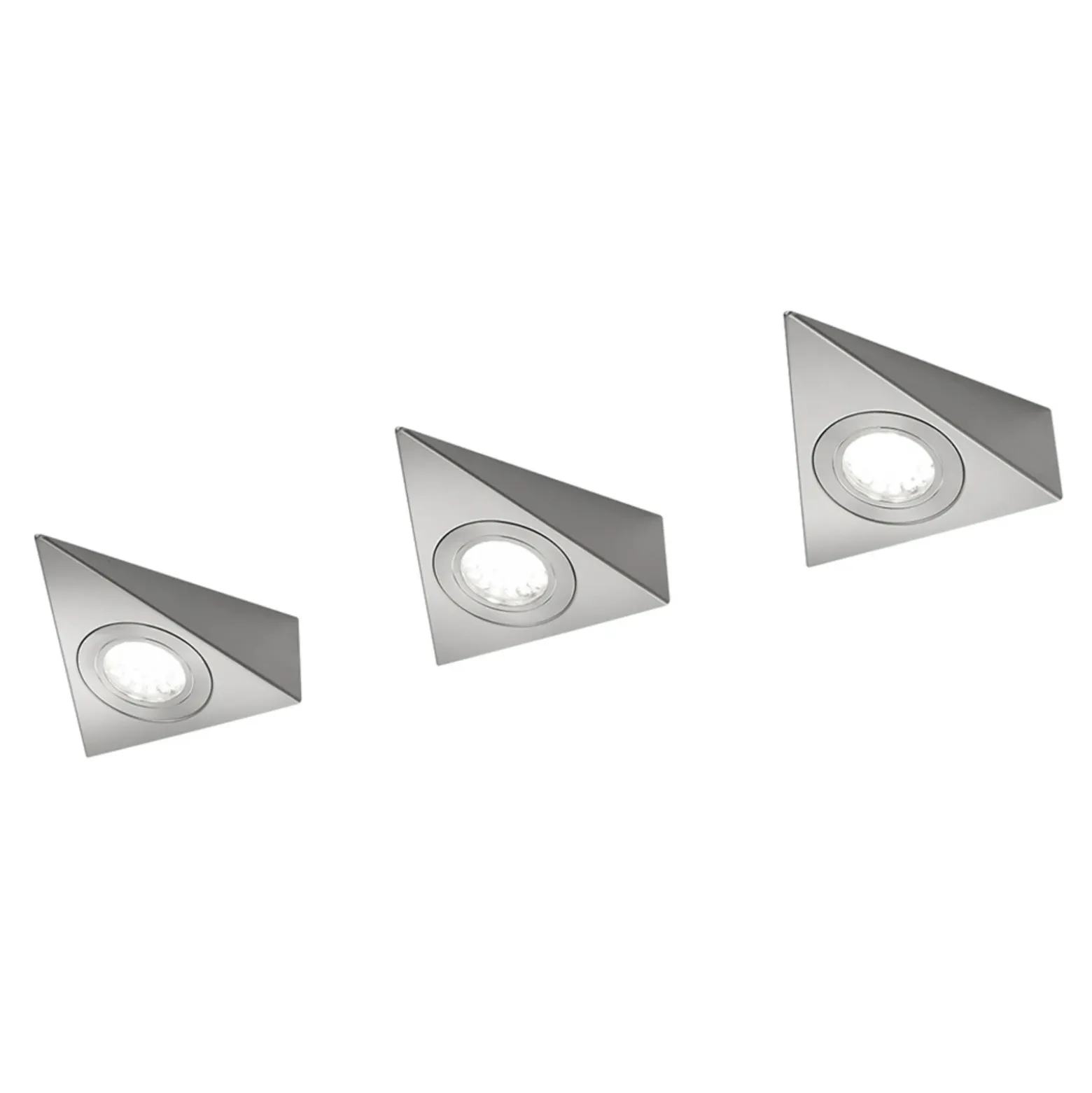Lámpara LED bajo armario Ecco, set 3, níquel mate