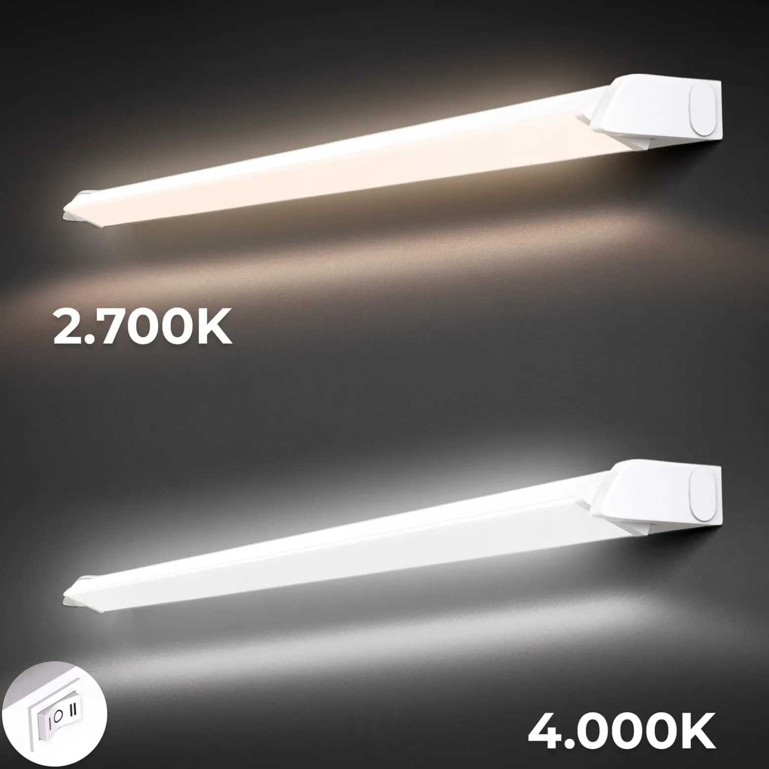 Lámpara LED bajo armario Gina, blanca, 2700 K/4000 K
