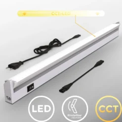 Lámpara LED bajo armario Gina, plateada, 2700 K/4000 K