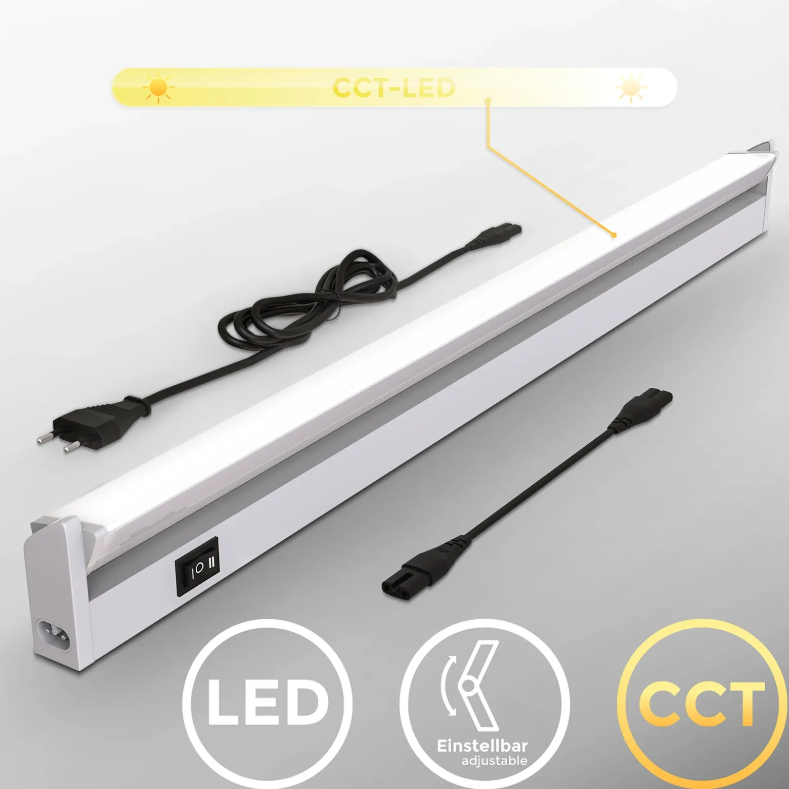 Lámpara LED bajo armario Gina, plateada, 2700 K/4000 K