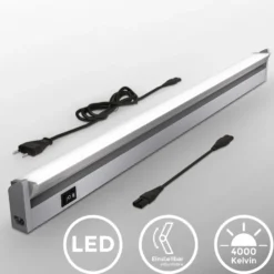 Lámpara LED bajo armario Hike, color titanio, L 54,7 cm, 4000 K