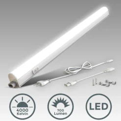 Lámpara LED bajo armario June, blanca, longitud 57,3 cm, 4000 K
