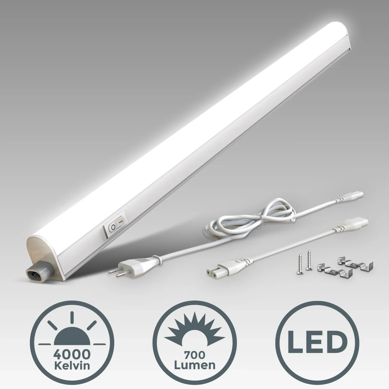 Lámpara LED bajo armario June, blanca, longitud 57,3 cm, 4000 K