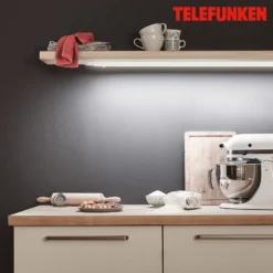 Lámpara LED bajo mueble Hephaistos, blanca, longitud 87 cm