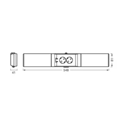 Lámpara LED bajo mueble OSRAM Socket blanca 3000 K atenuable enchufes