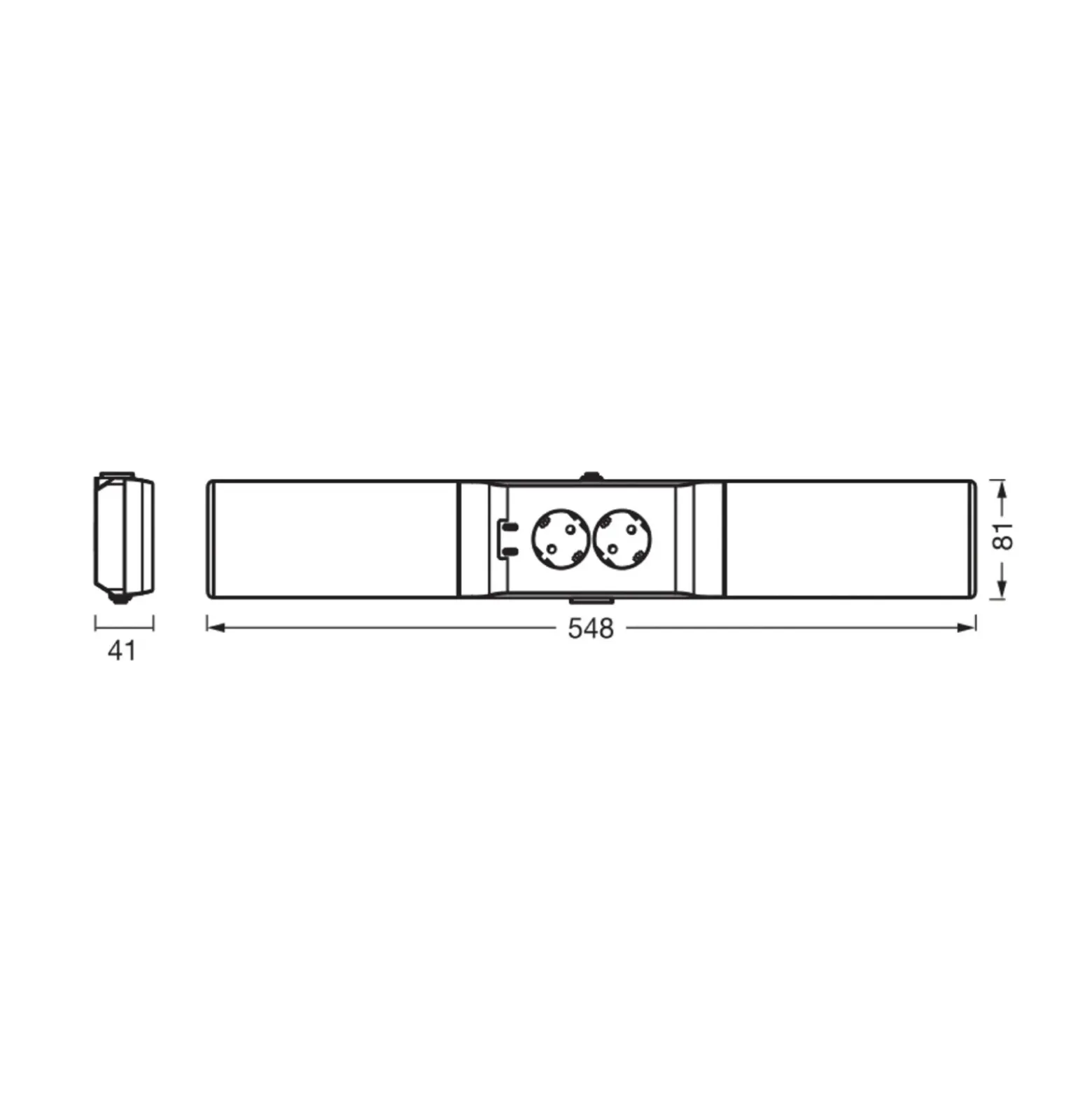 Lámpara LED bajo mueble OSRAM Socket blanca 3000 K atenuable enchufes