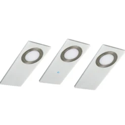 Lámpara LED bajo mueble Pano plana, set 3, blanco