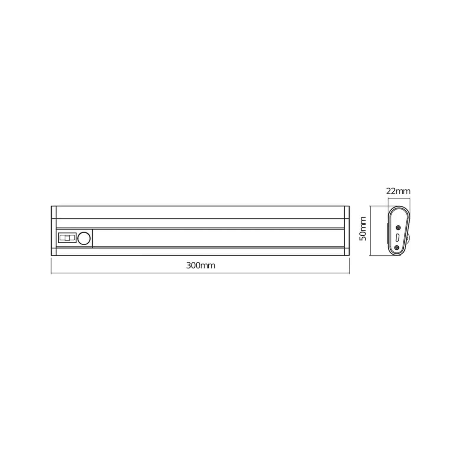 Lámpara LED bajo mueble recargable OSRAM LINEAR MOBILE, 30 cm Sensor USB
