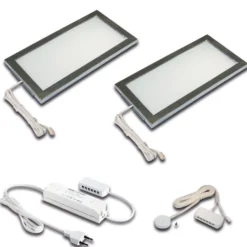 Lámpara LED bajo mueble Sky Atenuador 2 unidades 3.000K acero inoxidable