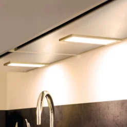 Lámpara LED bajo mueble Sky, juego de 2, 3000 K, acero inoxidable