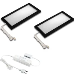 Lámpara LED bajo mueble Sky set 2 ud 4.000K negro