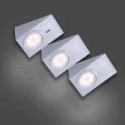 Lámpara LED bajo mueble Theo, cuadrada, Set de 3
