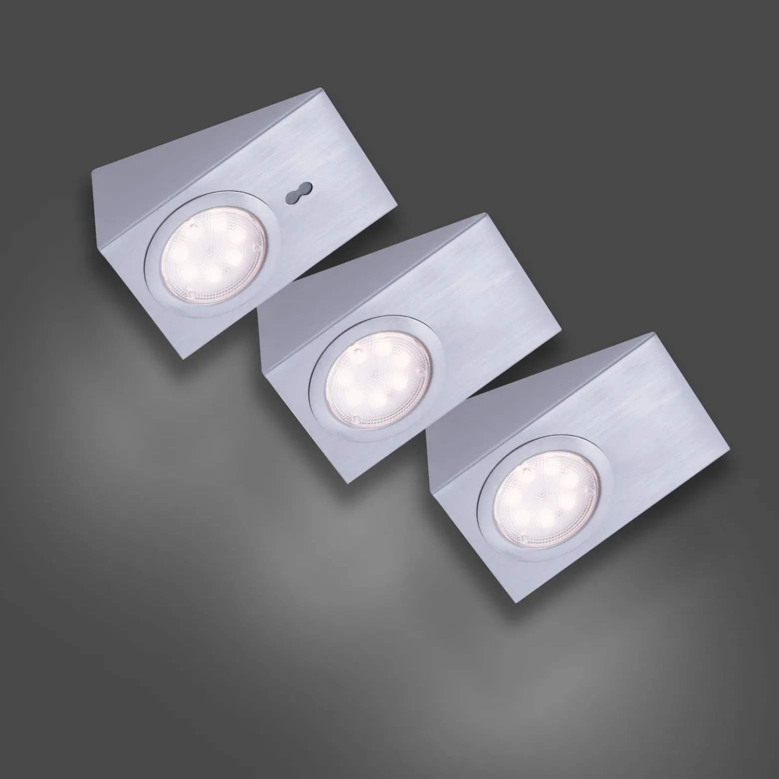 Lámpara LED bajo mueble Theo, cuadrada, Set de 3