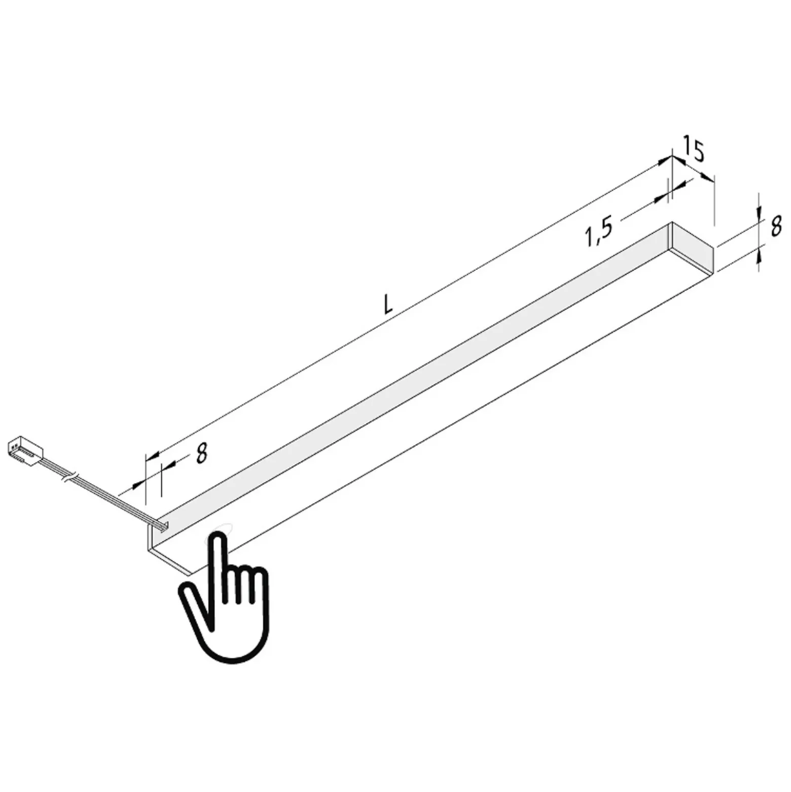 Lámpara LED bajo mueble Top-Stick FMT, 3.000K, 120cm