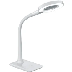 Lámpara LED con lupa Lupo en blanco