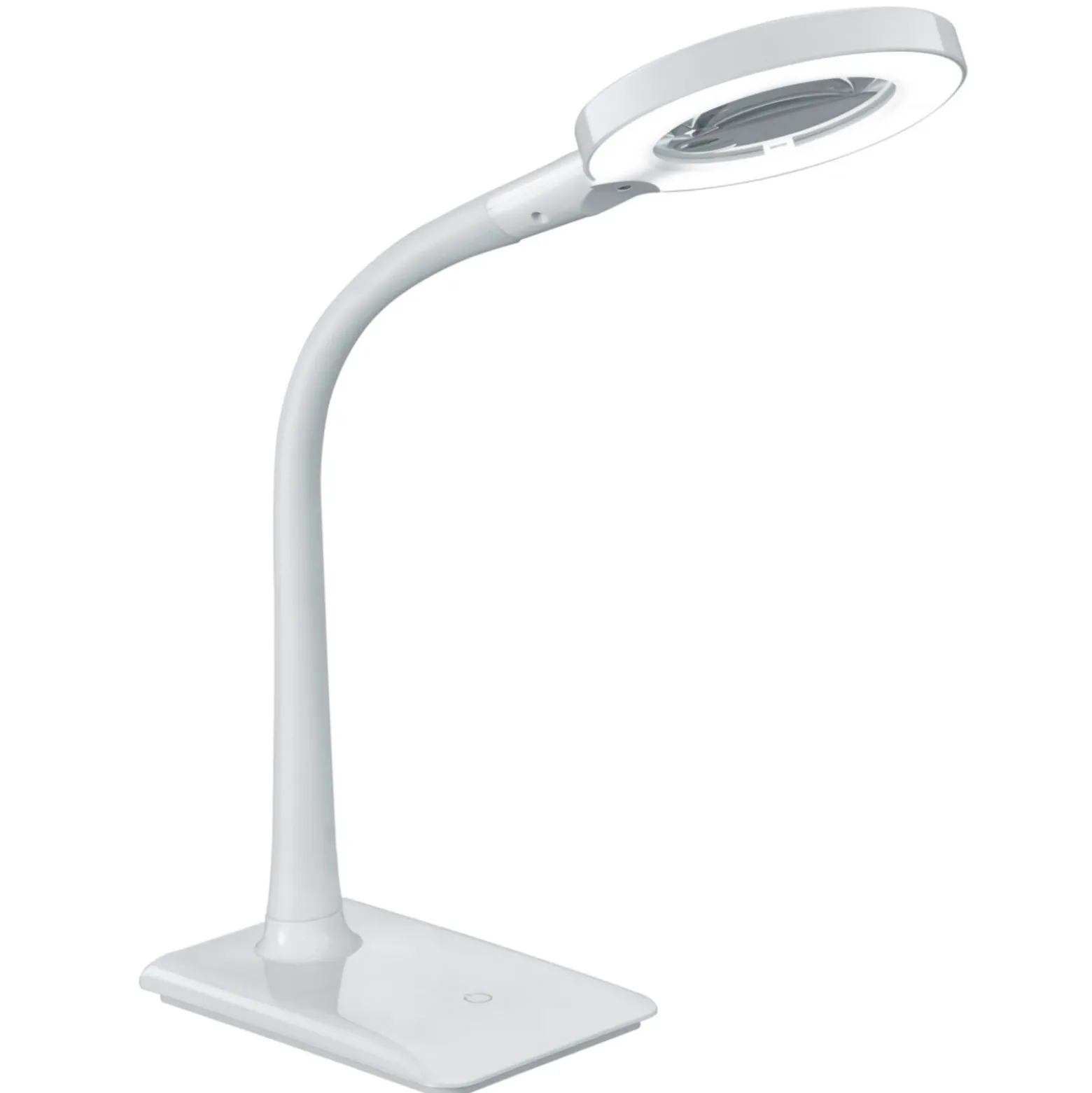 Lámpara LED con lupa Lupo en blanco