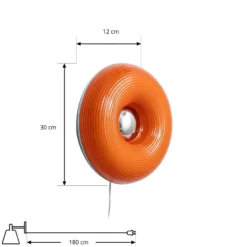 Lámpara LED de mesa/pared Fjora de Lindby, naranja/cromo, Ø30 cm, atenuable.