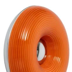 Lámpara LED de mesa/pared Fjora de Lindby, naranja/cromo, Ø30 cm, atenuable.