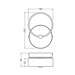 Lámpara LED de pared OSRAM Decor Circle, CCT, negro