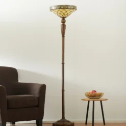 Lámpara LED de pie Diamond, estilo Tiffany