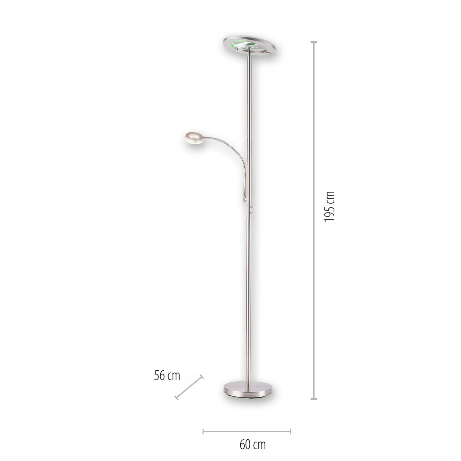 lámpara LED de pie LOLAsmart Rocco con brazo de lectura