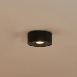 Lámpara LED de techo Arcchio Rotari, negra, de metal, Ø 12 cm