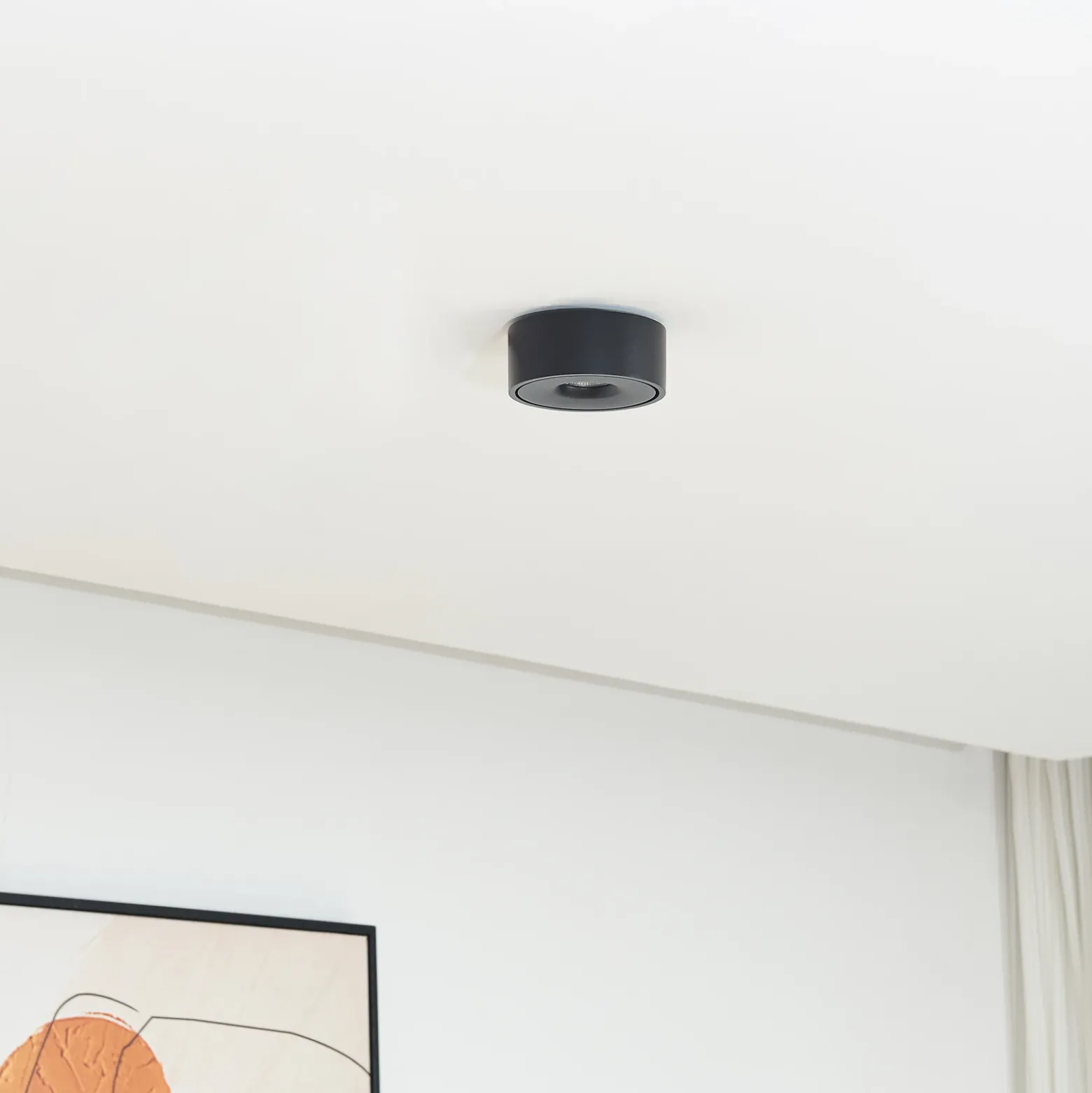 Lámpara LED de techo Arcchio Rotari, negra, de metal, Ø 12 cm