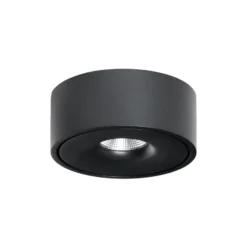 Lámpara LED de techo Arcchio Rotari, negra, de metal, Ø 12 cm