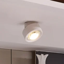 Lámpara LED de techo Arcchio Rotari, blanca, 12 cm, orientable