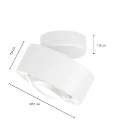 Lámpara LED de techo Arcchio Rotari, blanca, 12 cm, orientable
