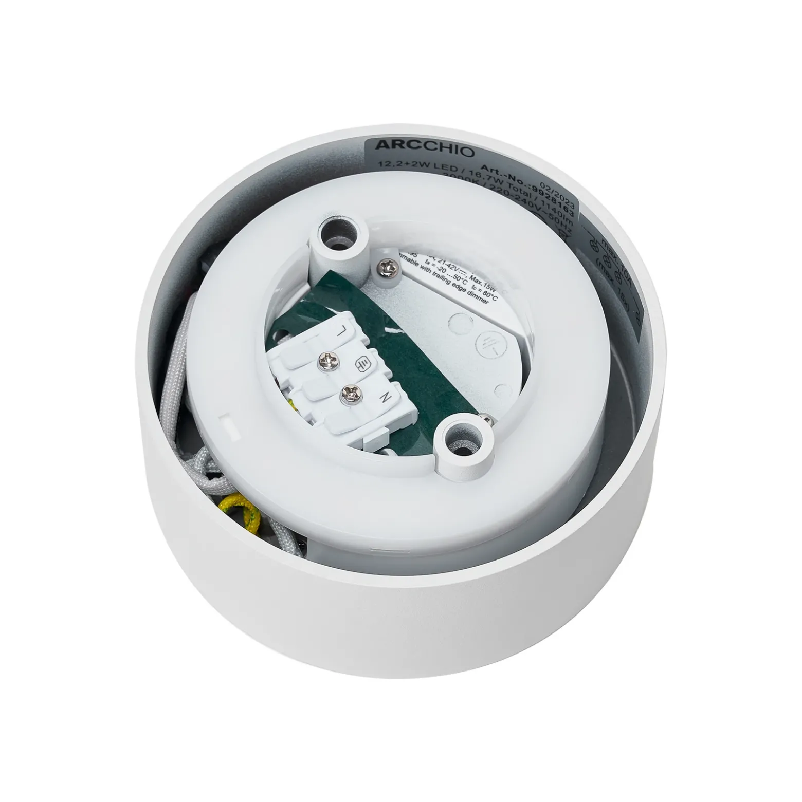 Lámpara LED de techo Arcchio Rotari, con lente, 2 luces fijas