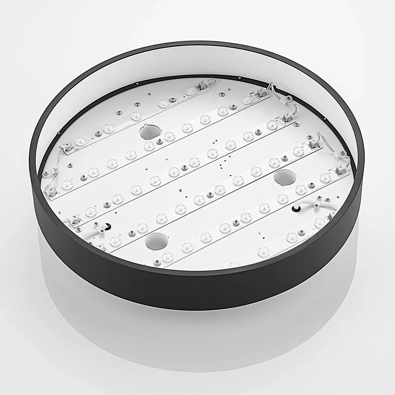 Lámpara LED de techo Arcchio Vanida, negra, Ø 40 cm, arriba/abajo