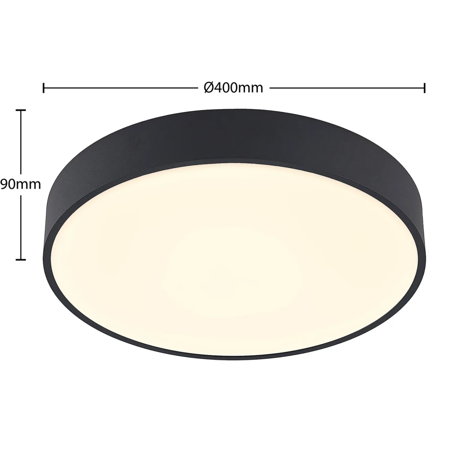 Lámpara LED de techo Arcchio Vanida, negra, Ø 40 cm, arriba/abajo