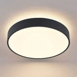 Lámpara LED de techo Arcchio Vanida, negra, Ø 40 cm, arriba/abajo